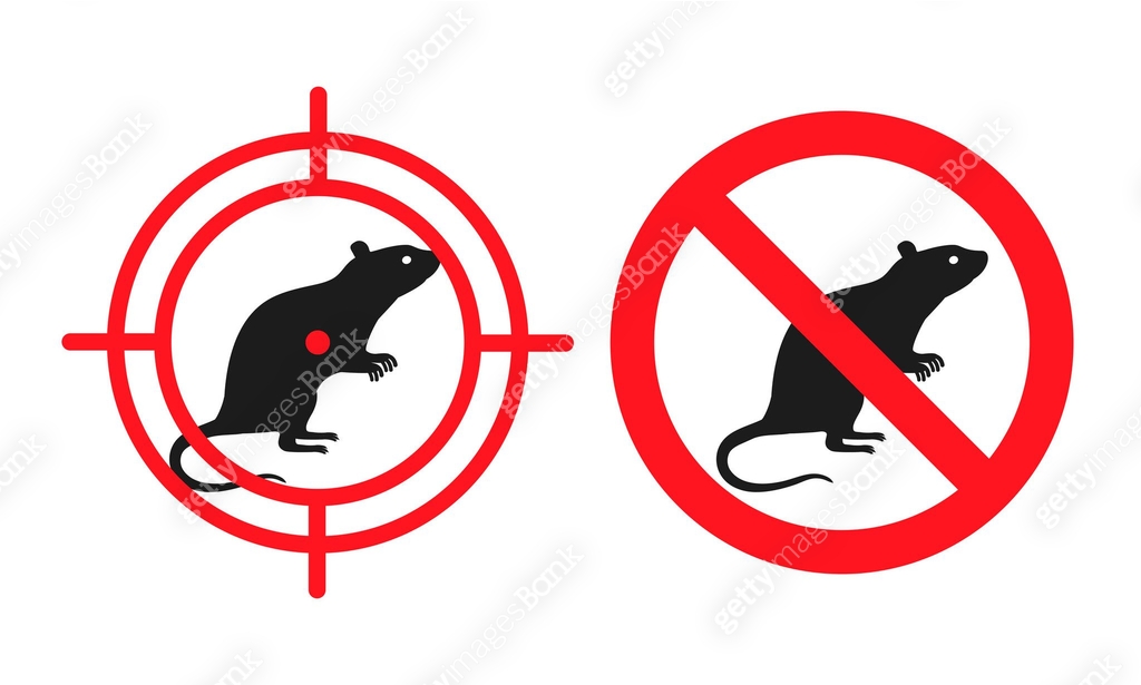 No rats sign. Vector sticker of deratization - the destruction of ...