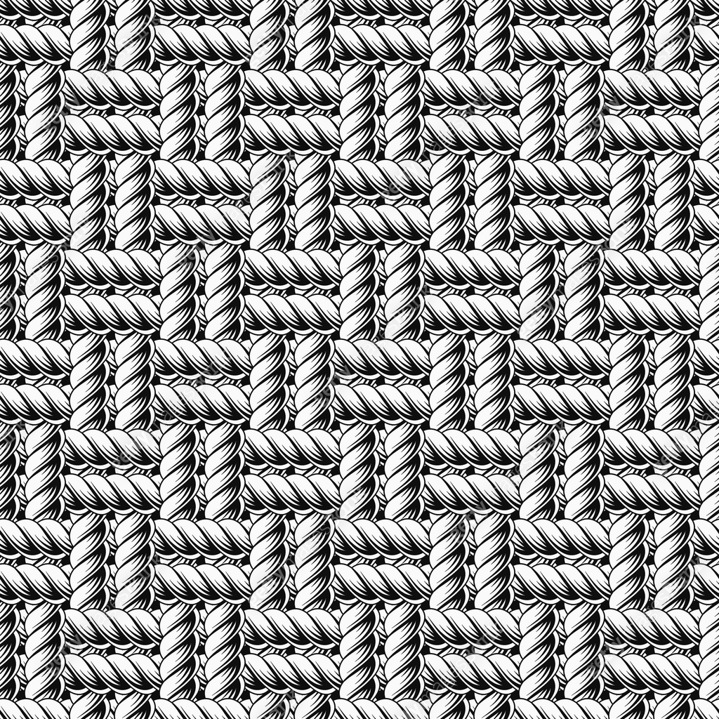 Black and white pattern with interwoven ropes 이미지 (1973410794) 일러스트, 무료 ...