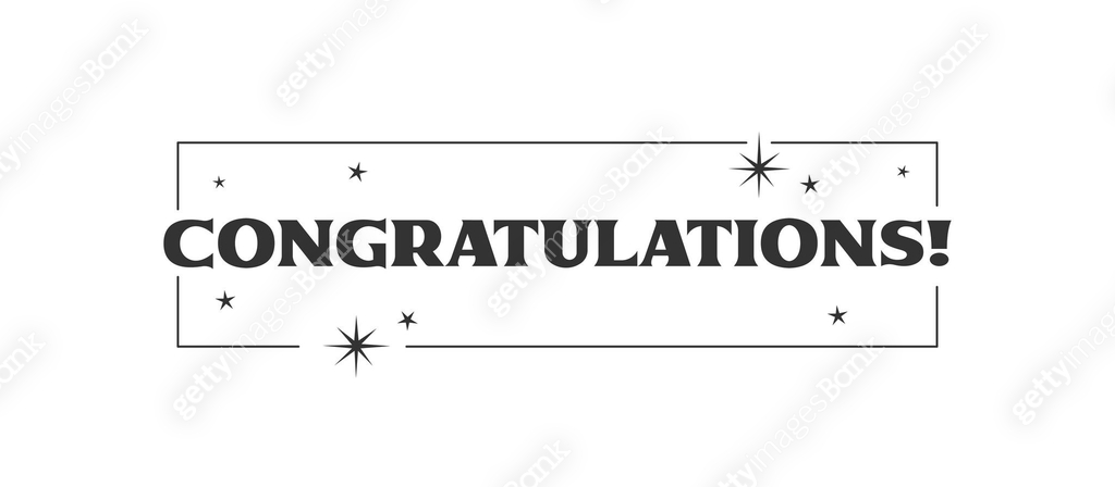 congratulations message with stars inside a thin frame. 이미지 (1998324633 ...