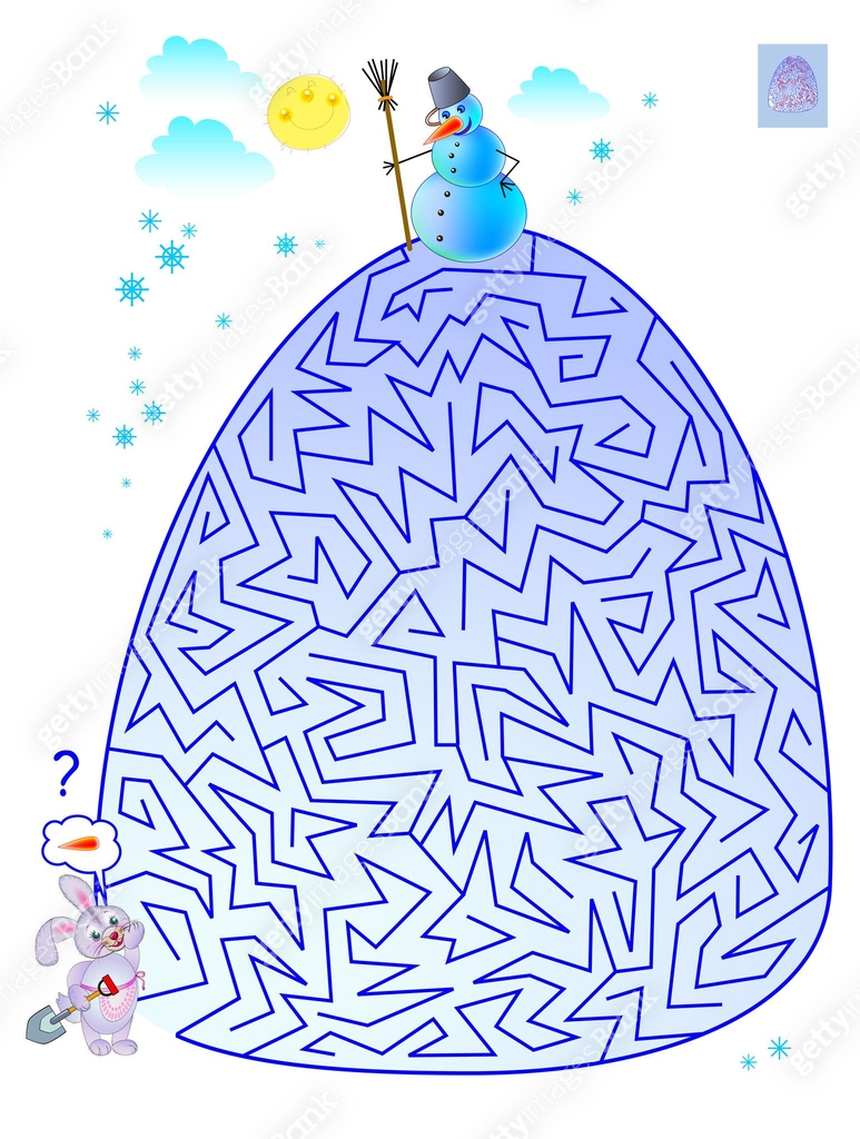 Logic puzzle game with labyrinth for children and adults. Help the ...