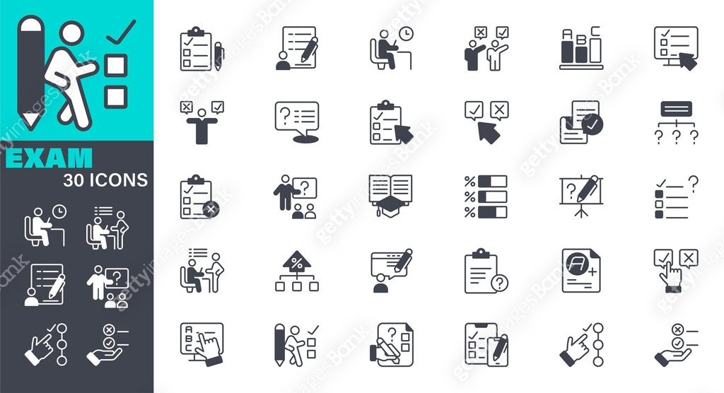 Questionnaire Icons set. Solid icon collection. Vector graphic elements ...