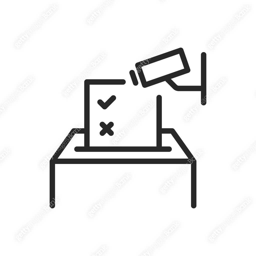 Election Surveillance Camera Icon. Outline Vector for Polling Station ...