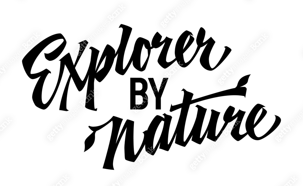 Explorer by Nature, expressive lettering design. Isolated typography ...