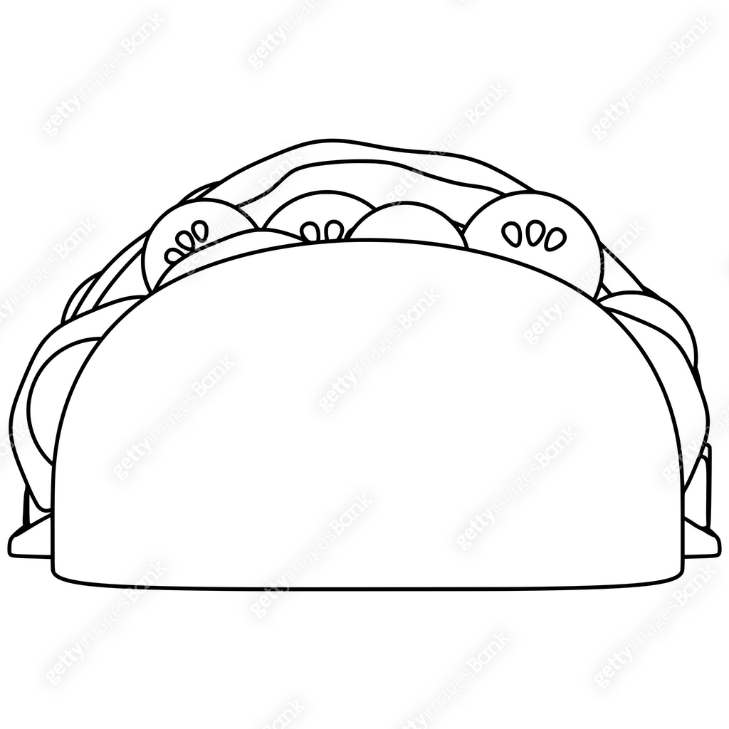 Taco Vector Line Taco line art. Vector illustration with food theme and line art style ...