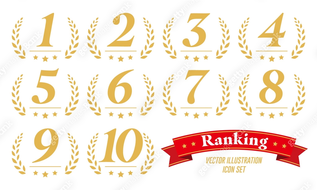 1st to 10th Ranking Logo Icon Set Vector Illustration 이미지 (2091243980 ...