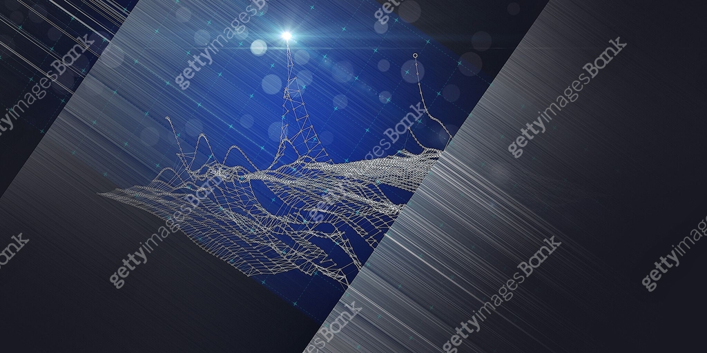 Abstract background grid polygonal wireframe graph with circles and ...