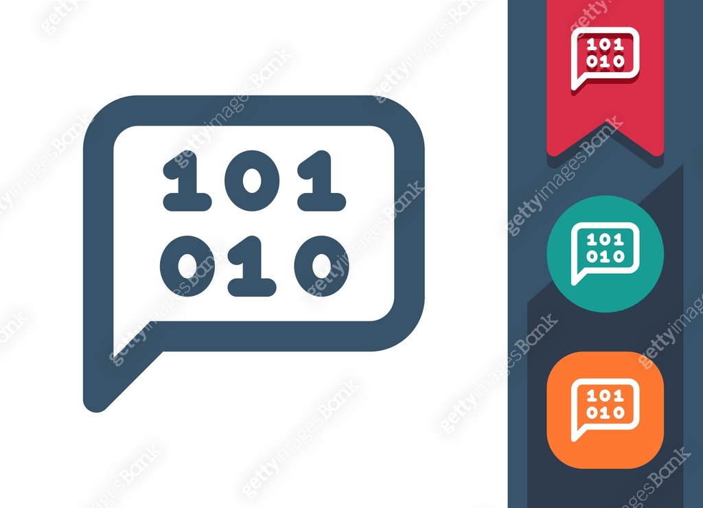 Chat Bubble Icon. Speech Bubble, Comment, Message, Binary Code, Coding ...