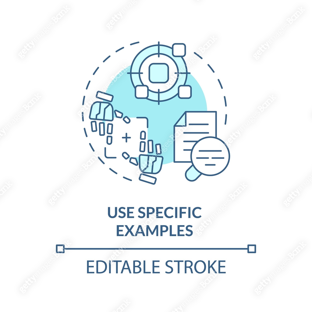 Using specific examples soft blue concept icon 이미지 (2093684138) 일러스트 ...