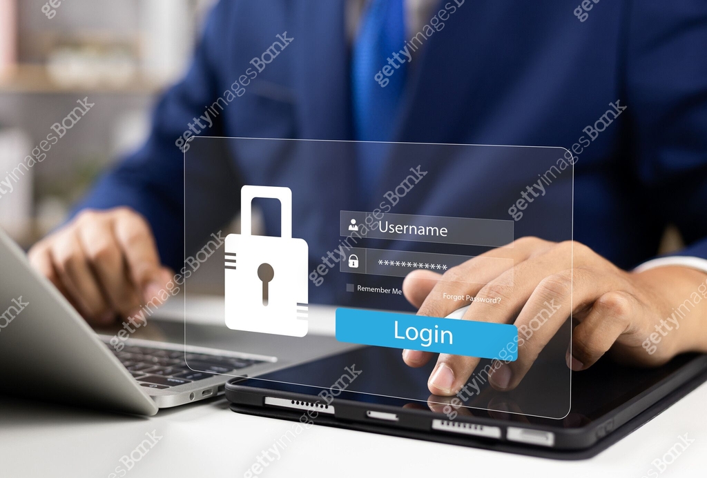 Cybersecurity and privacy concepts, User interacting with a secure ...
