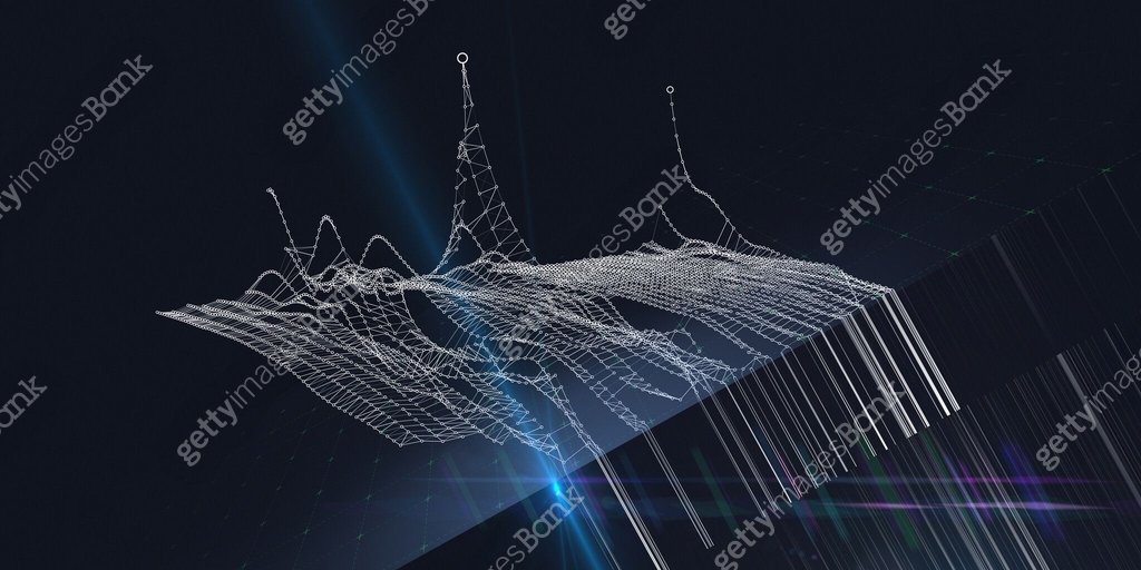Abstract background grid polygonal wireframe graph with circles and ...
