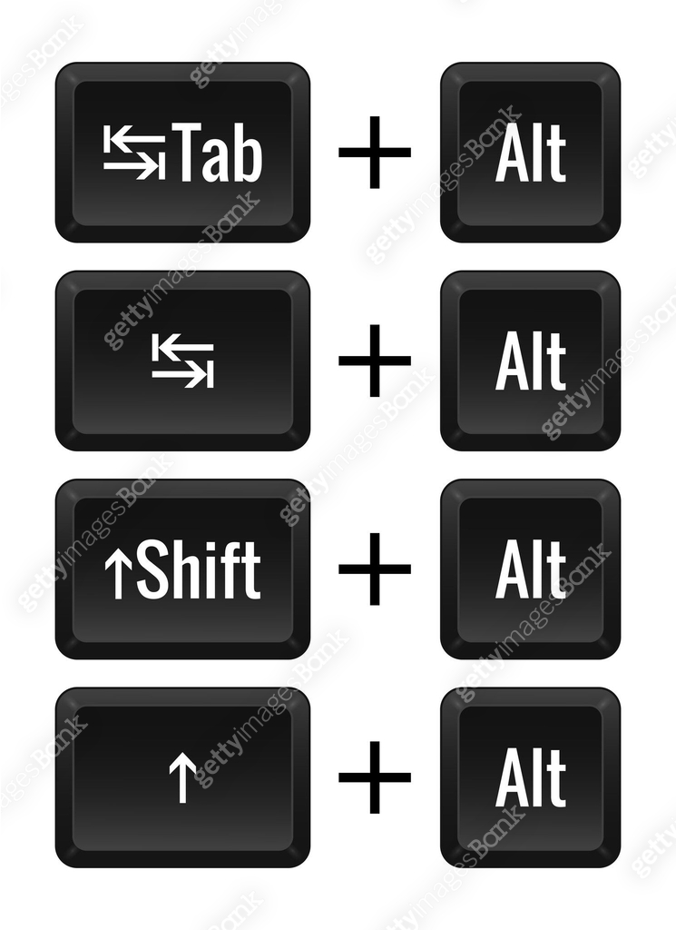 Keyboard combinations of Alt with Tab, Shift. Hotkeys, control, macro ...