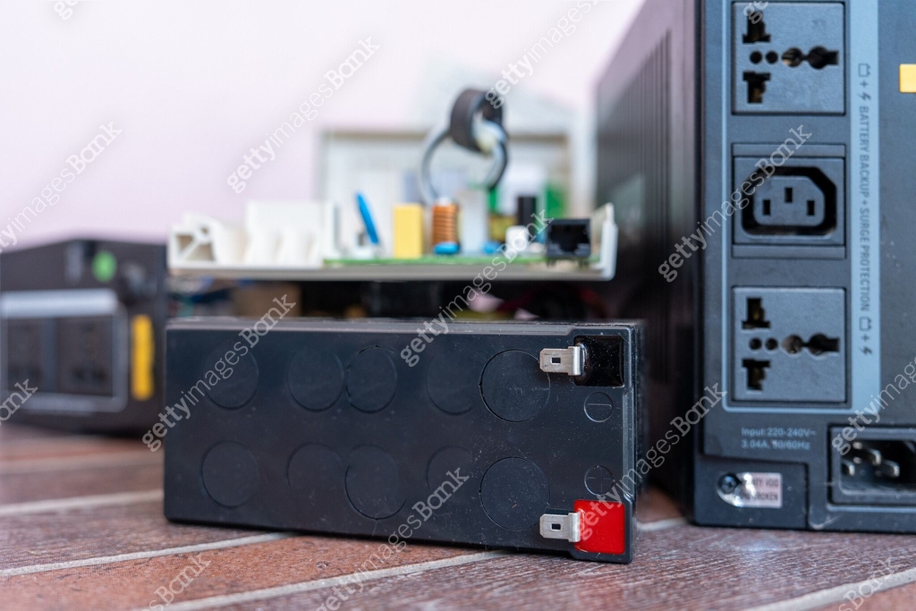 Power socket on the back of UPS, power backup battery for personal ...