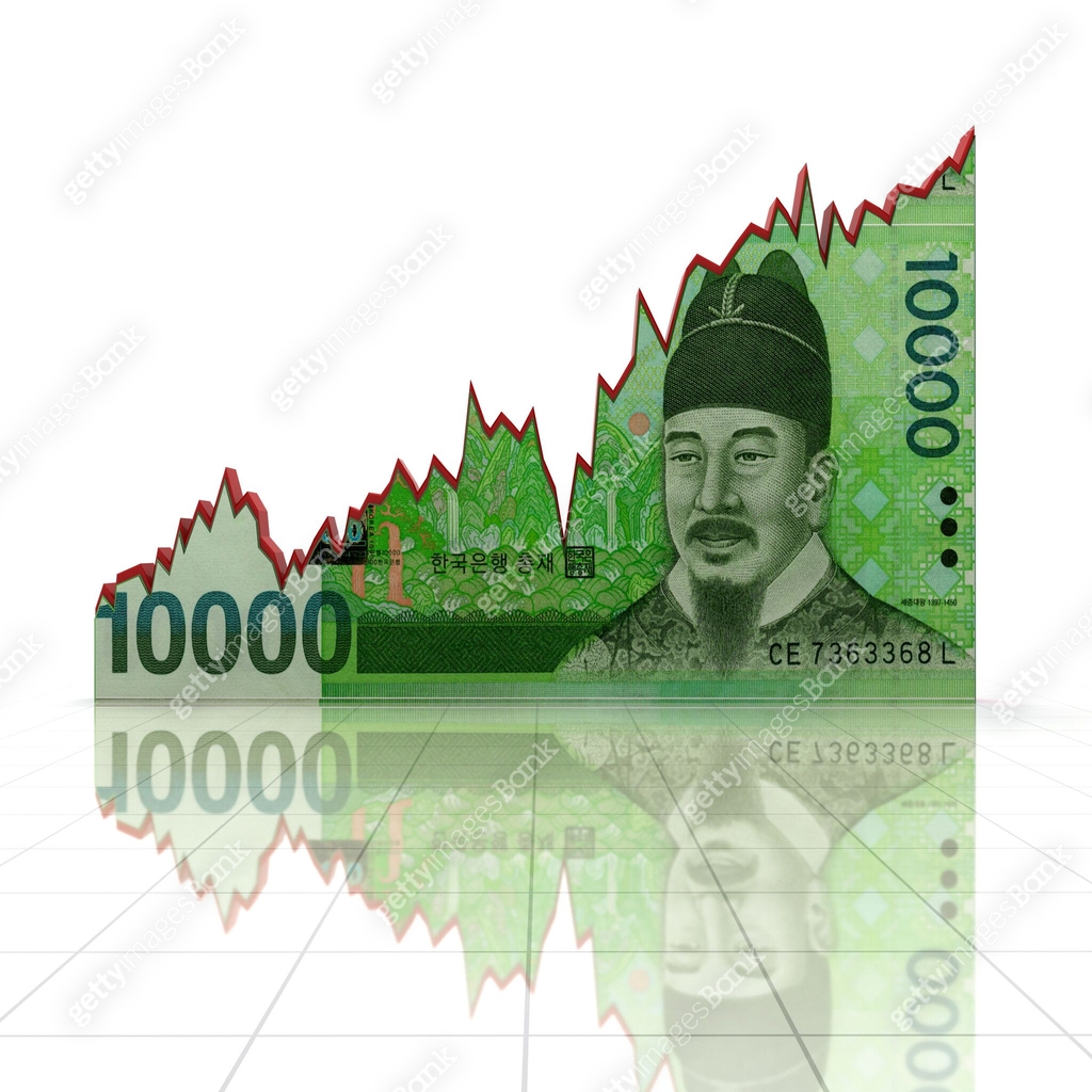 South Korean won money investment growth chart graph 이미지 (2132634410