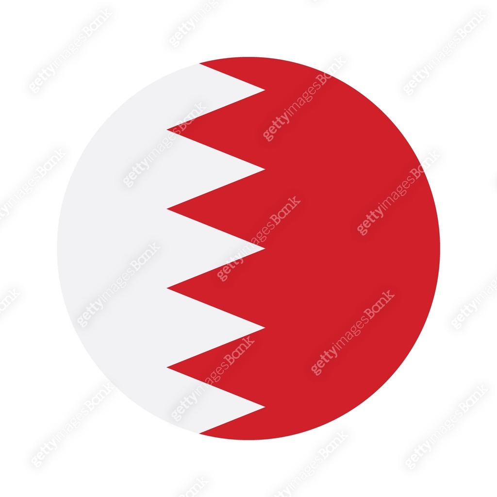 Bahrain Flag Icon Rounded Bahrain flag. Bahrainese flag. Bahraini flag. Button flag icon ...