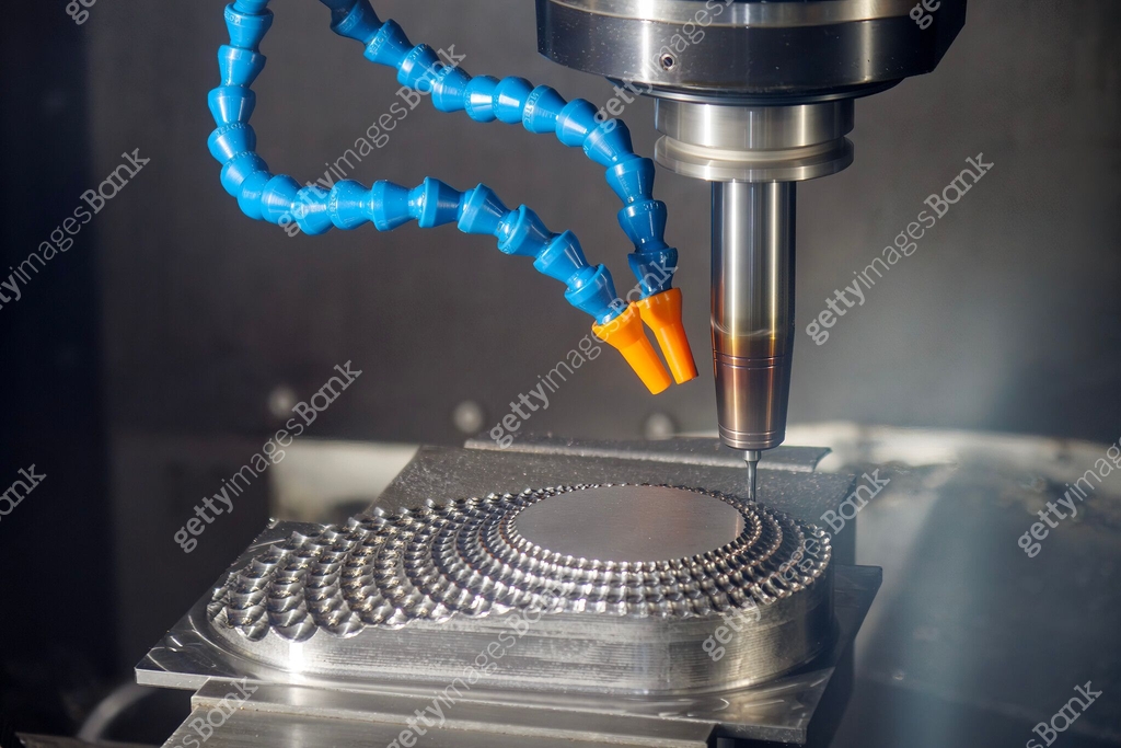 Cutting Injection The CNC milling machine cutting injection mold part by solid ball end ...