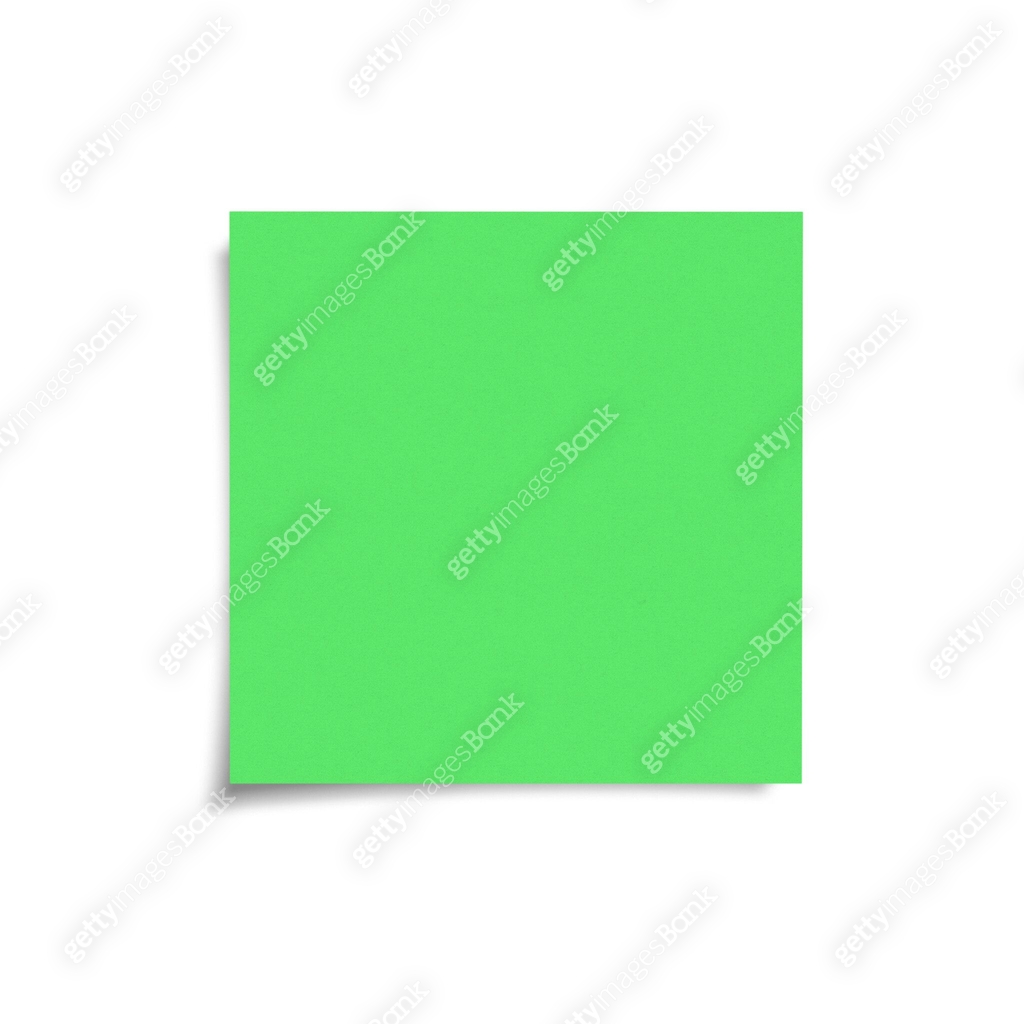 Green Note Green sticky note with shadow front view 이미지 (2130684712) - 게티이미지뱅크