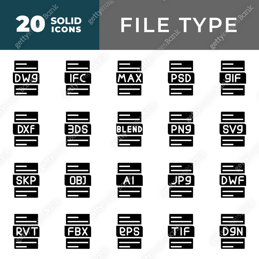 File format icons set. extension files solid icon. document icon ...
