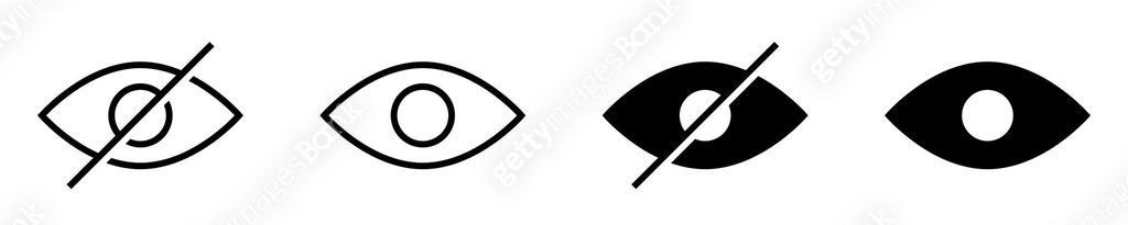 Visible and not visible icon. See and hide or dont see line and solid ...