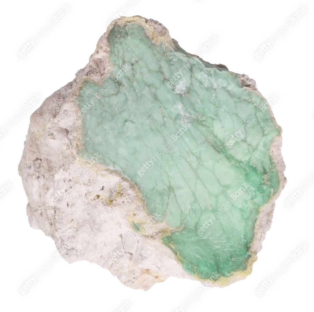 Variscite hydrated aluminium phosphate mineral stone rock isolated on ...