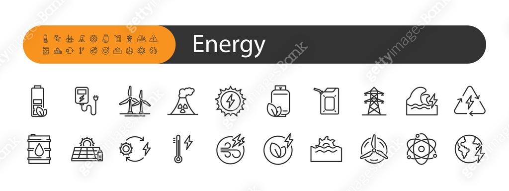 set of energy resource icons, power, green energy 이미지 (2154847456) 일러스트 ...