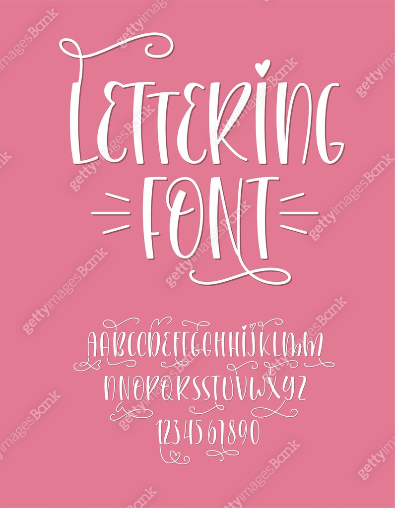 Cute Lettering Font. Lovely Handwritten Alphabet. Creative Letters and ...