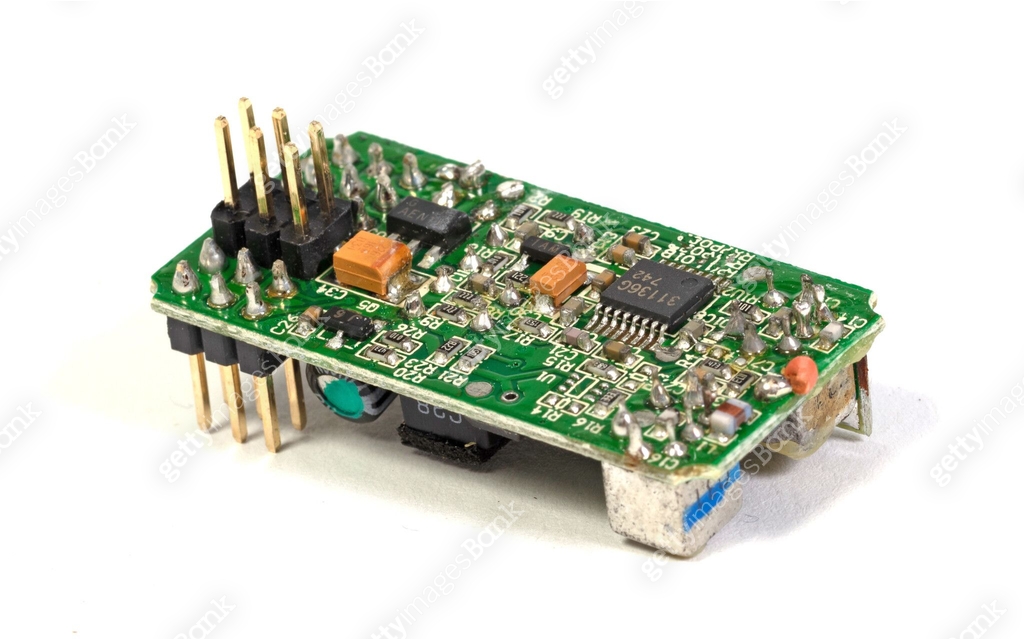 Small computer processing unit system on micro chip printed circuit ...