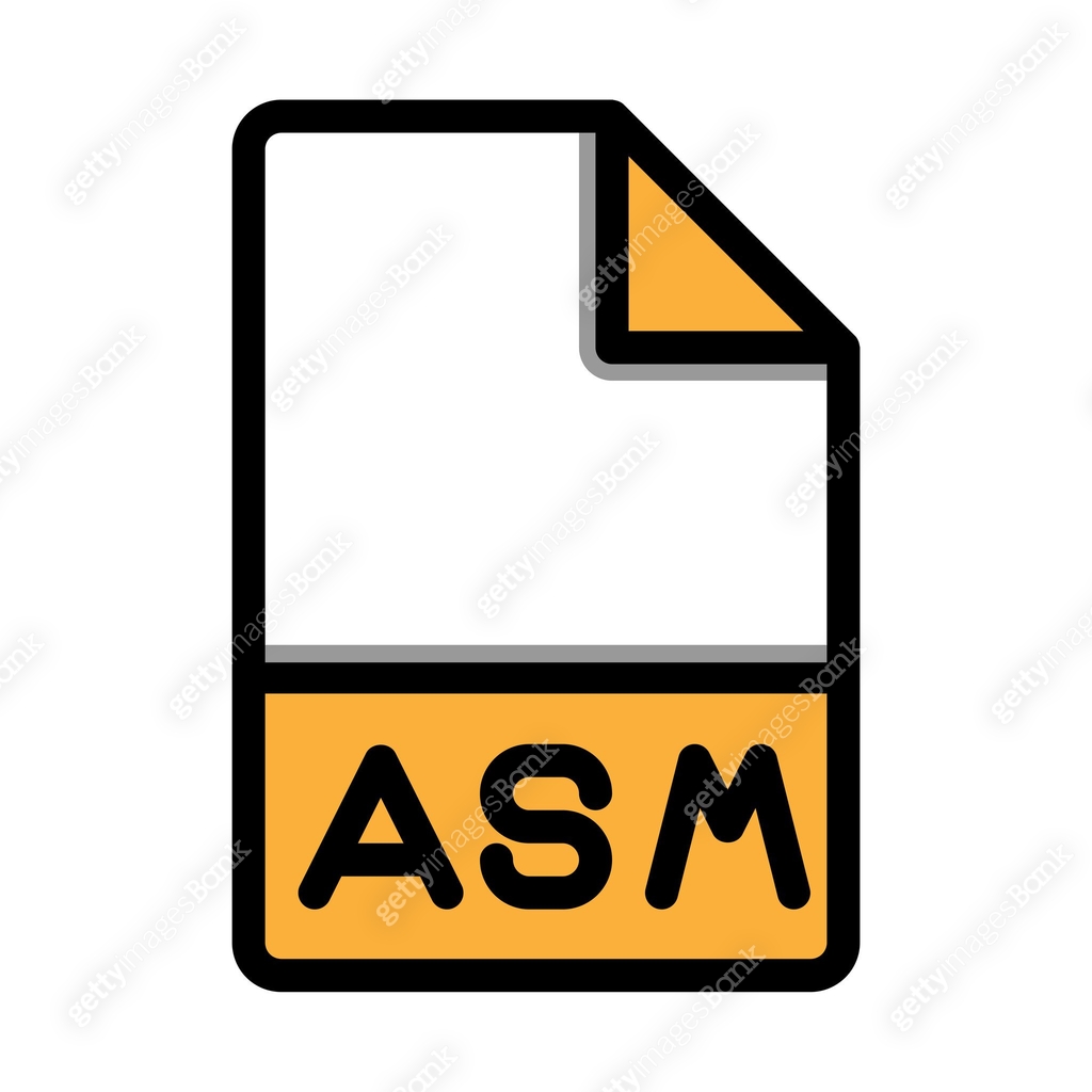 Asm file type format icon. extension document files icons symbol. with ...