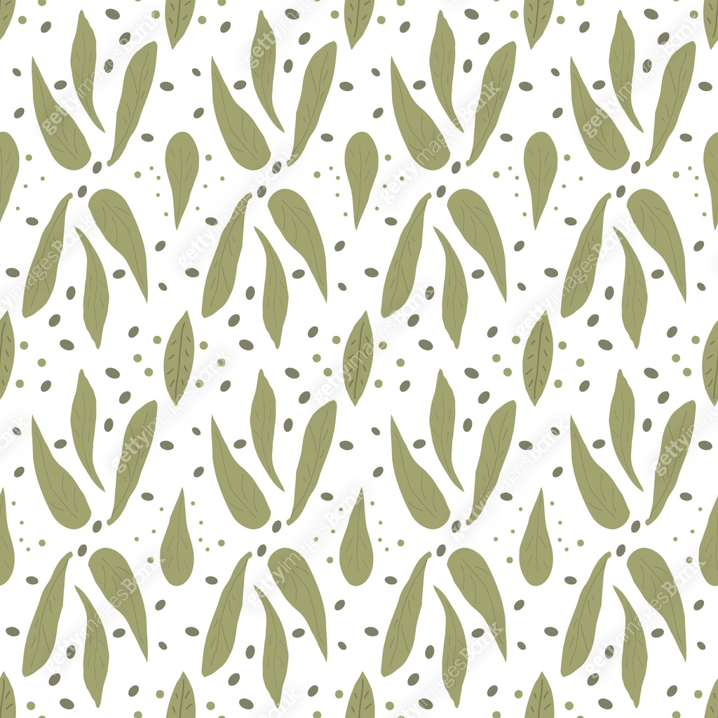 Abstract leaves seamless pattern. Floral plants elements endless ...