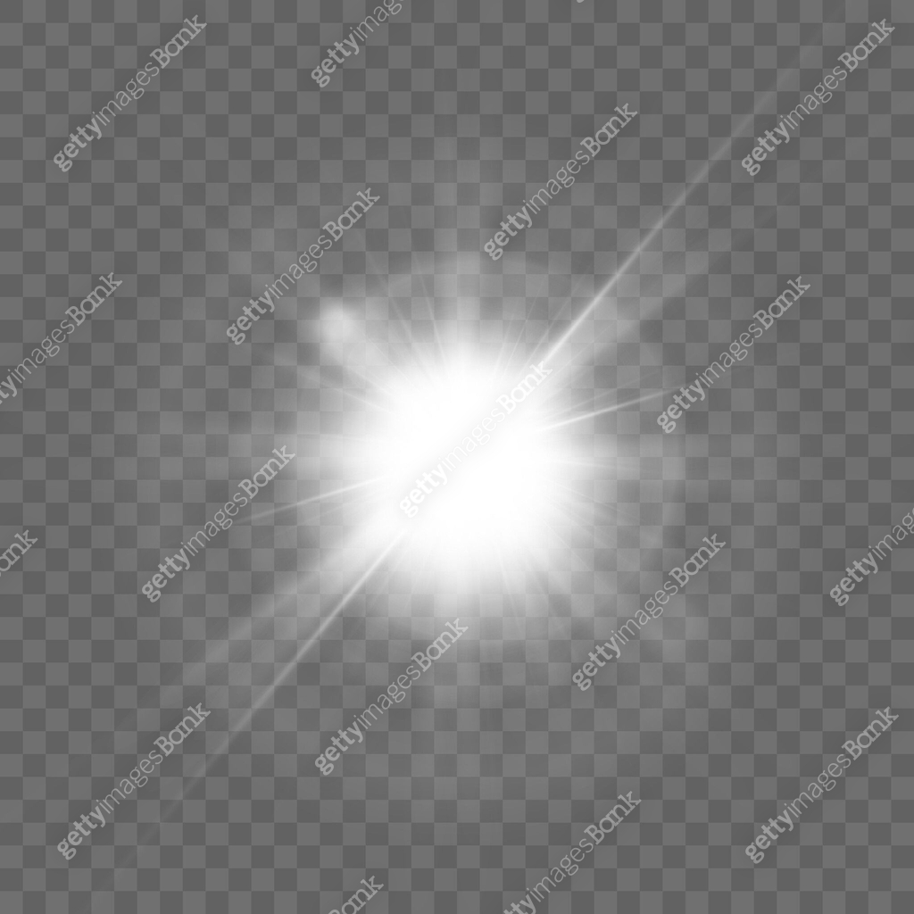 Glowing light effect. Sparkling highlights of a bright flash with ...