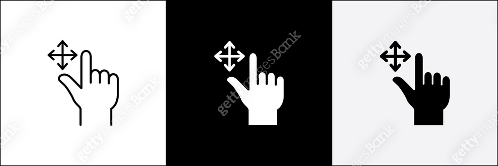 Finger touch screen gesture icon set. Finger touch navigation icon ...