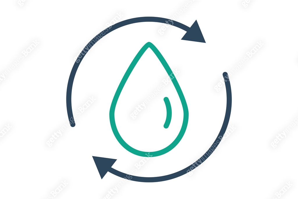 Water treatment icon. water drop with arrow. icon related to ...
