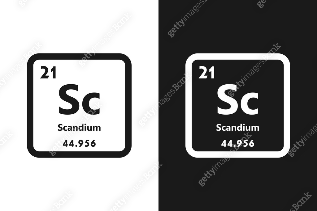 Scandium, Sc, chemical periodic element icon. The chemical element of ...