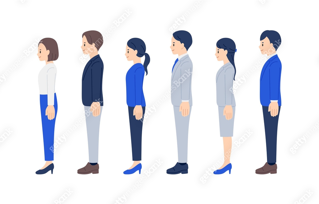 Full body set of businessperson facing left side【vector/illustration ...