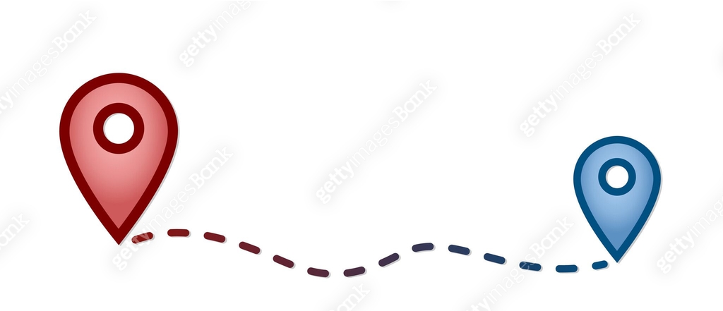 Path symbol with map markers. 이미지 (2160030534) 일러스트, 무료 일러스트 - 게티이미지뱅크