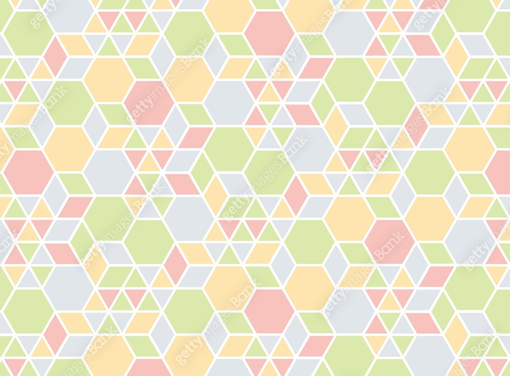 Hexagons and Geometric Background in Spring Colors 이미지 (2161434859 ...