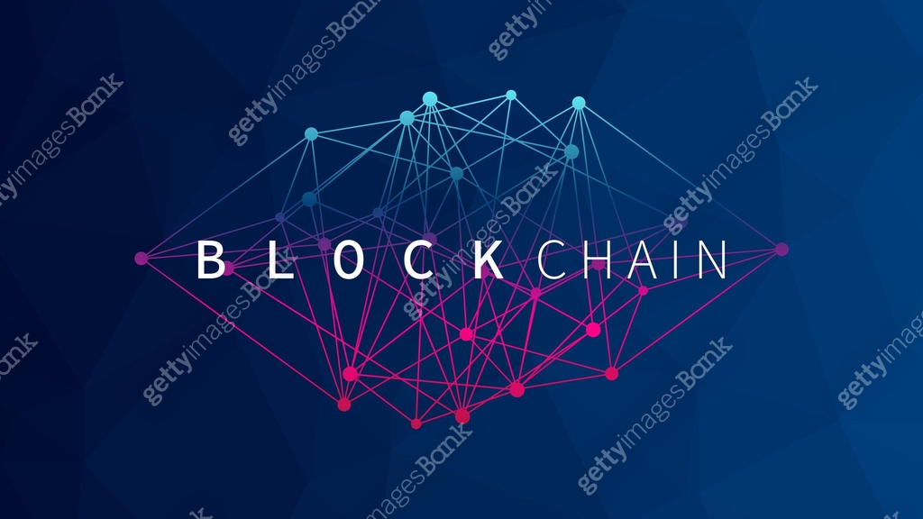 Blockchain technology. Low poly vector background. Abstract triangle ...