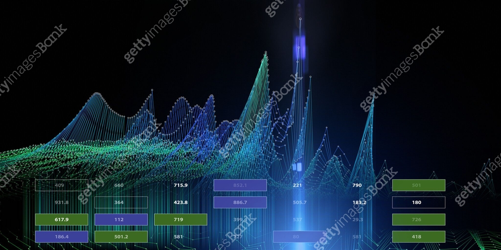 Line Graph Wireframe Visual Abstract background wireframe graph with data circles and blurred lines ...