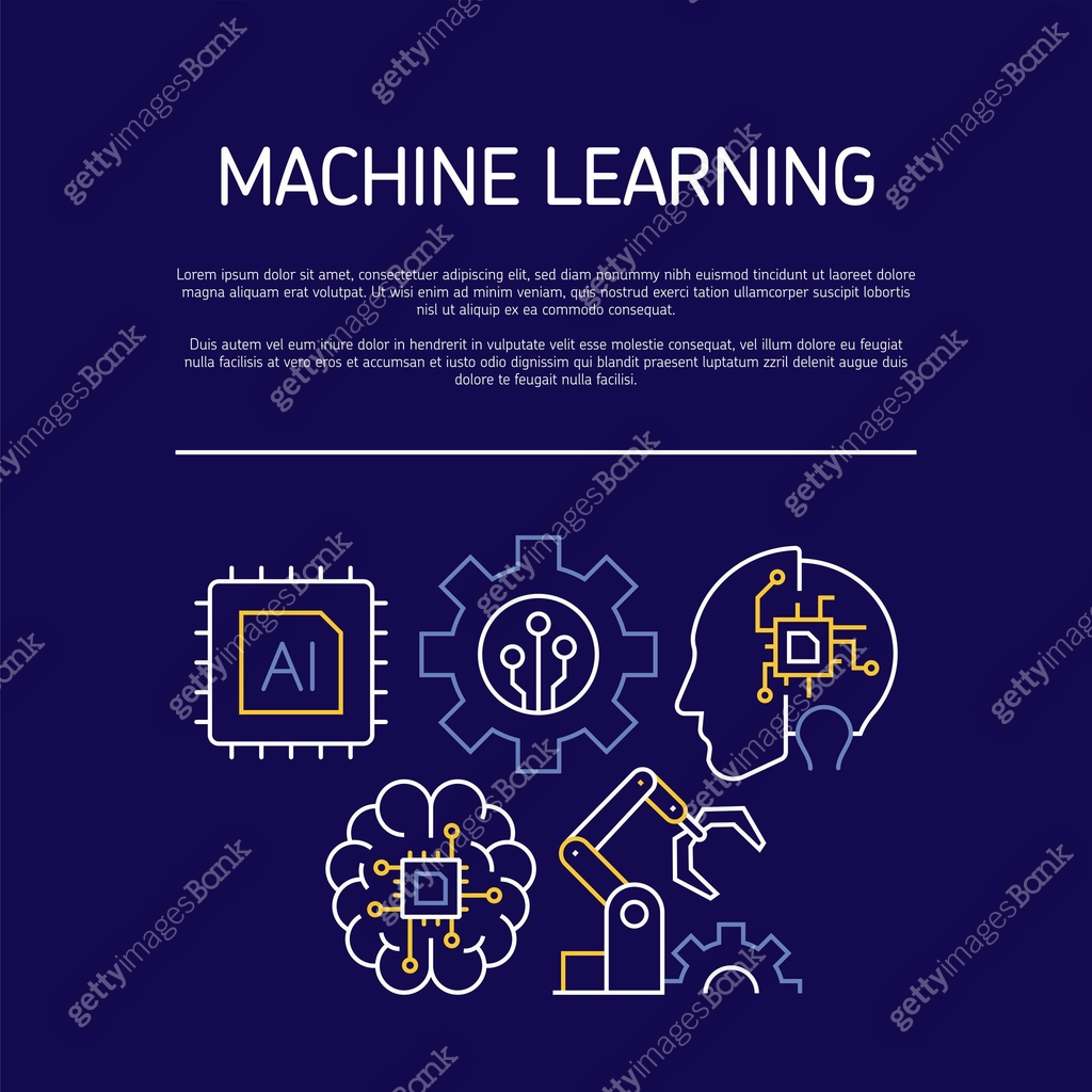 Machine Learning Related Line Banner Design. Connection, Robotics ...