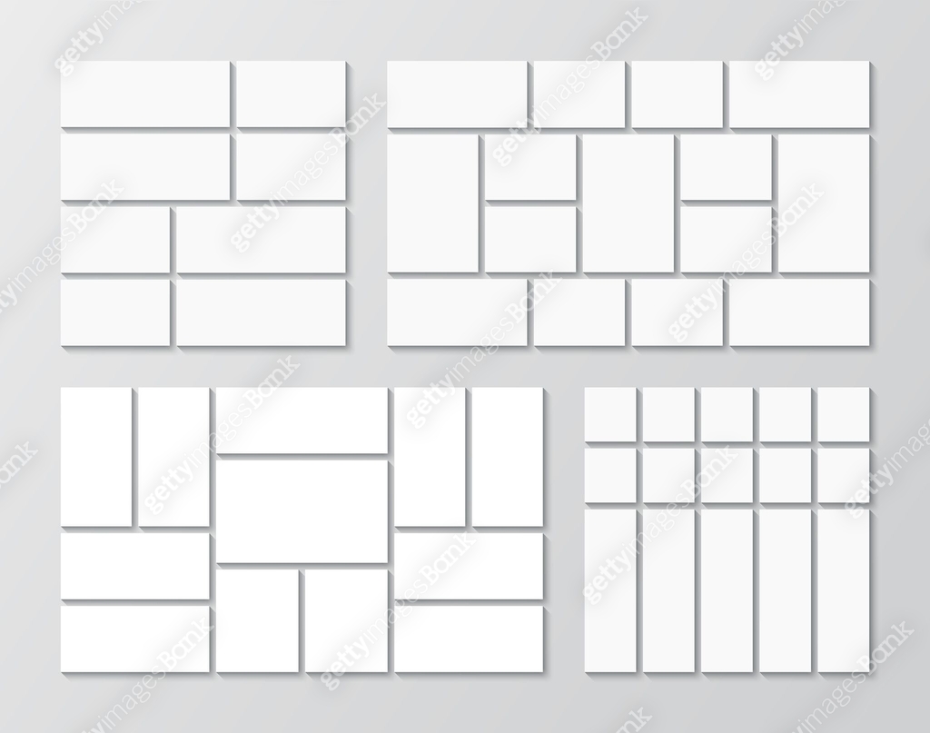 Sample Collection Layout Organised portfolio template. Collage layout collection template. Set ...