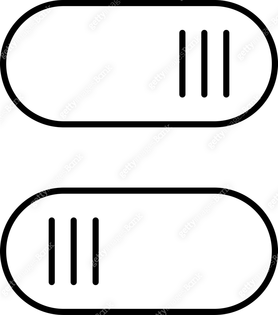 Set of toggle icons. Toggle switch line icon. Switch on and off slider ...