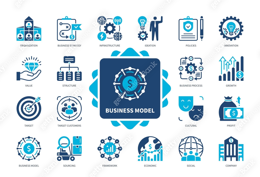 Business Model solid icon set 이미지 (2164738077) 일러스트, 무료 일러스트 - 게티이미지뱅크