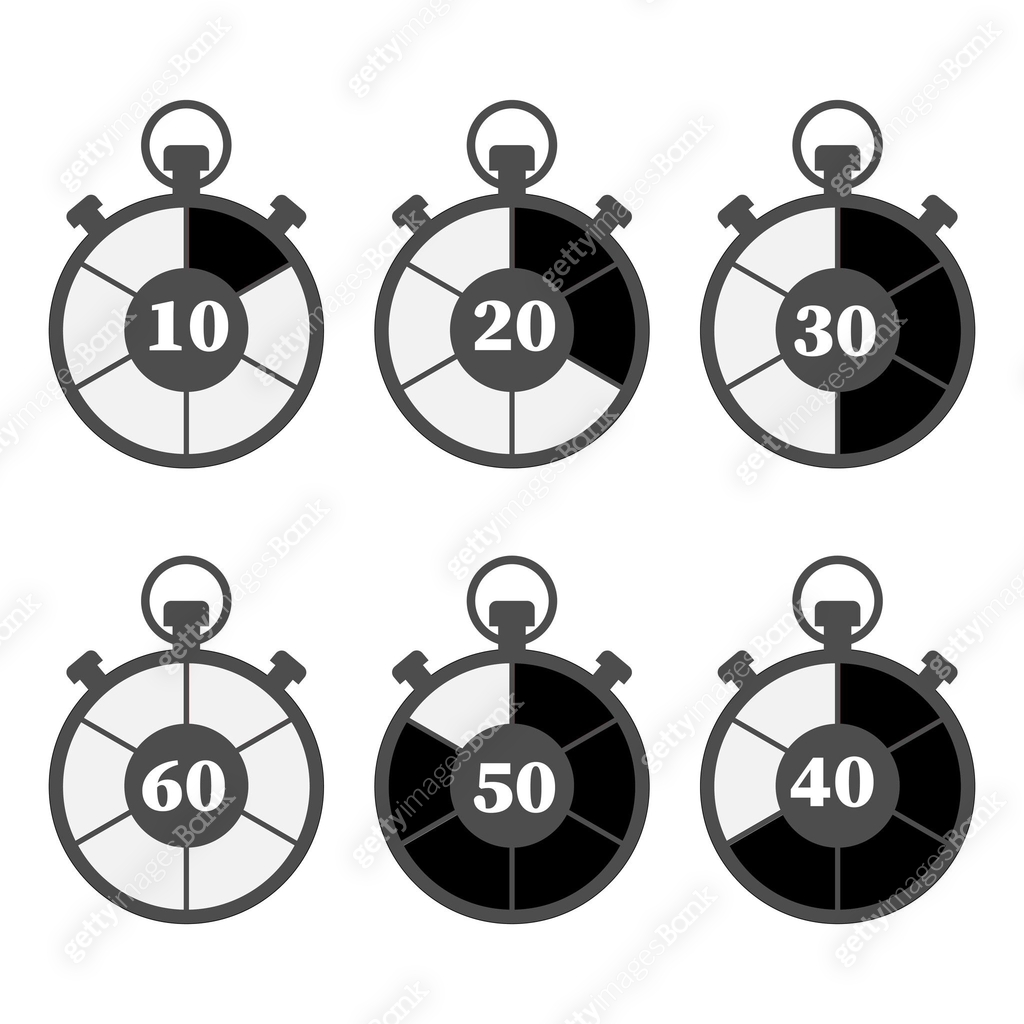 Stopwatch Timer Icons. Time Management Symbols. Countdown Vector ...