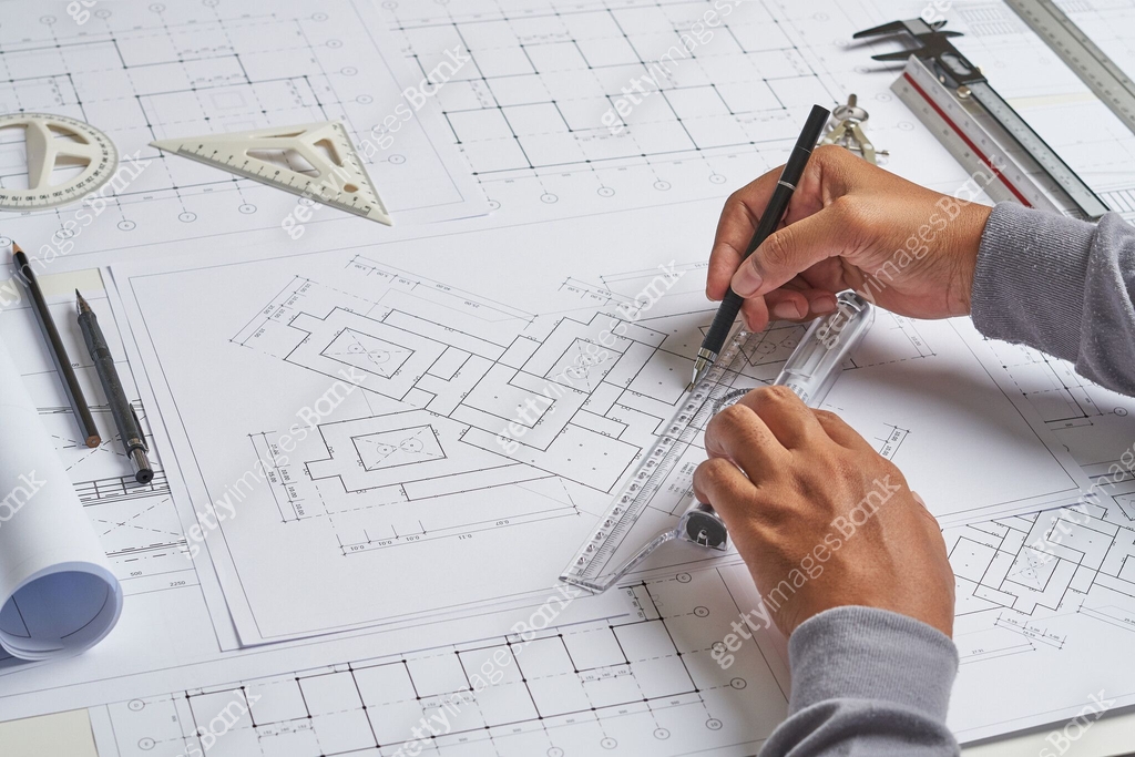 Architect engineer contractor design working drawing sketch plan ...