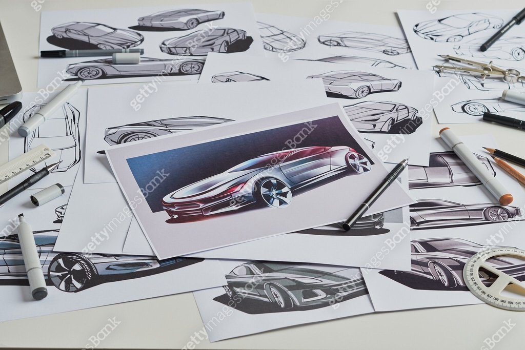 Automotive Drawing Examples Designer engineer automotive design drawing sketch development ...
