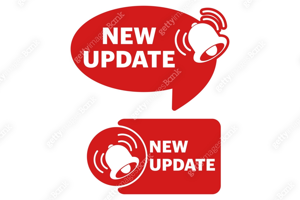 New updated vector icon set, Round Label with New Update Text. New ...