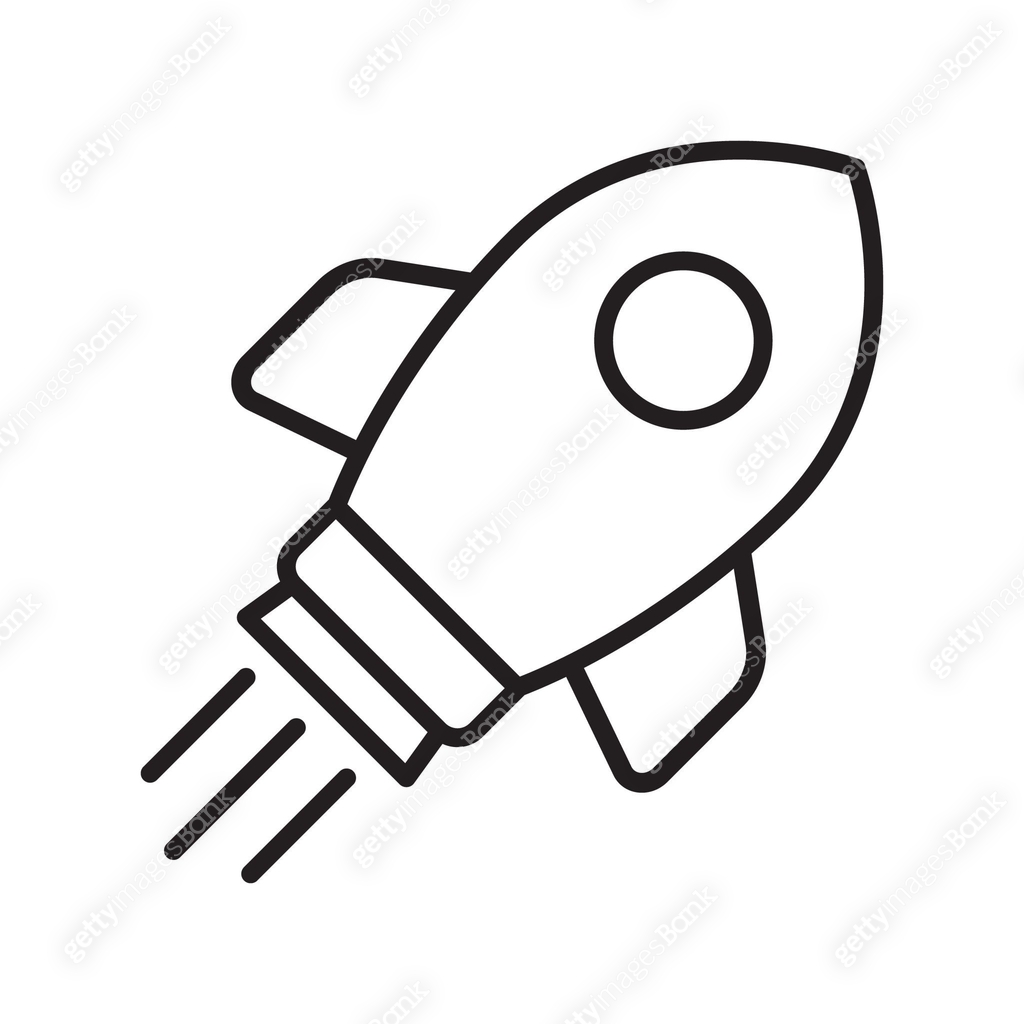 Rocket Line Icon Rocket line icon. Rocket launch icon. Flying rocket icon. 이미지 ...