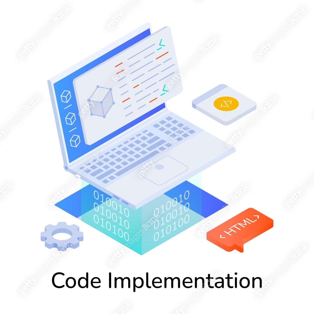 Code implementation icon designed in isometric style 이미지 (2171931867 ...