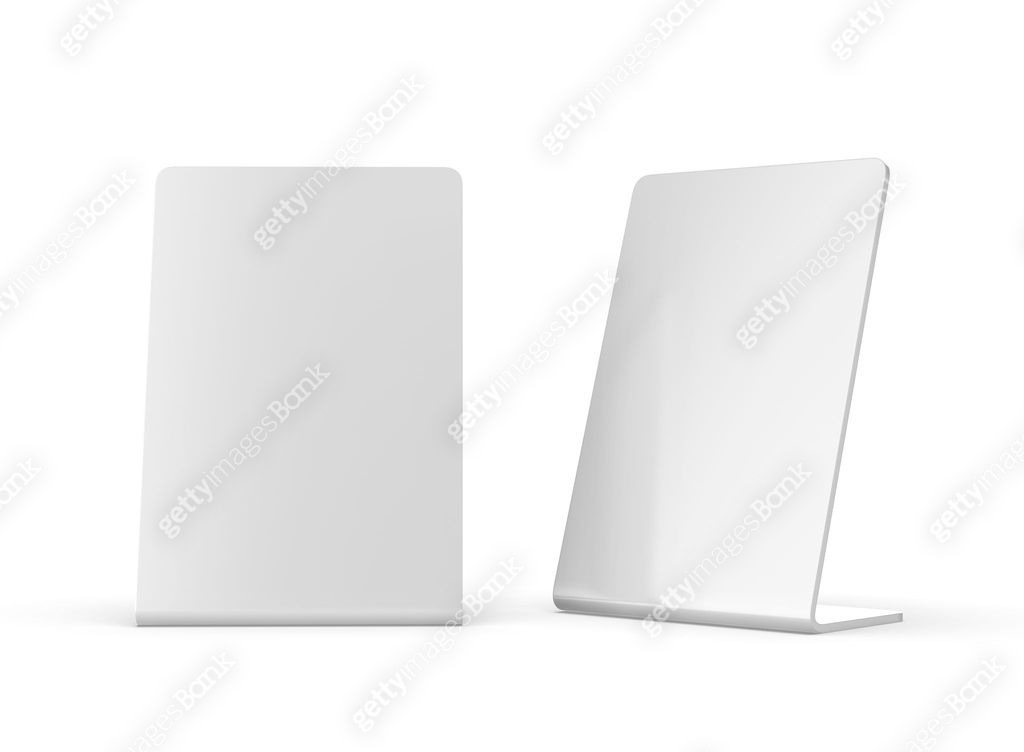 Blank QR code holder stand mockup template. 이미지 (2172059145) 일러스트, 무료