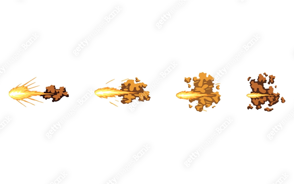 Bullet Rexploded Gun flashes or gunshot animation. Collection of fire explosion effect ...
