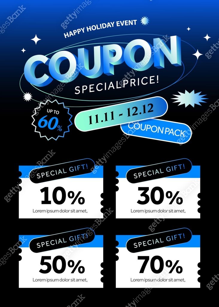 Happy holiday event coupon pack banner template with coupon code ...